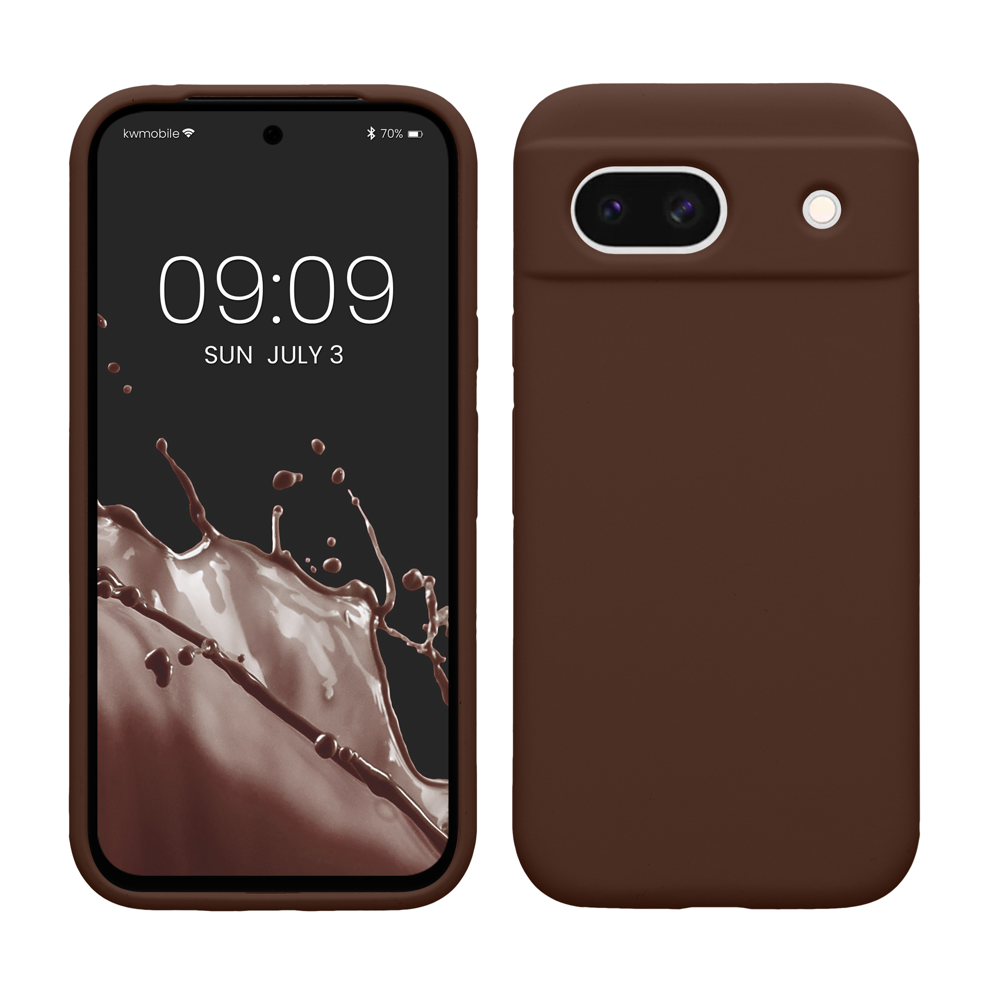 Gummierte Silikon Hülle für Google Pixel 8a in Chocolate
