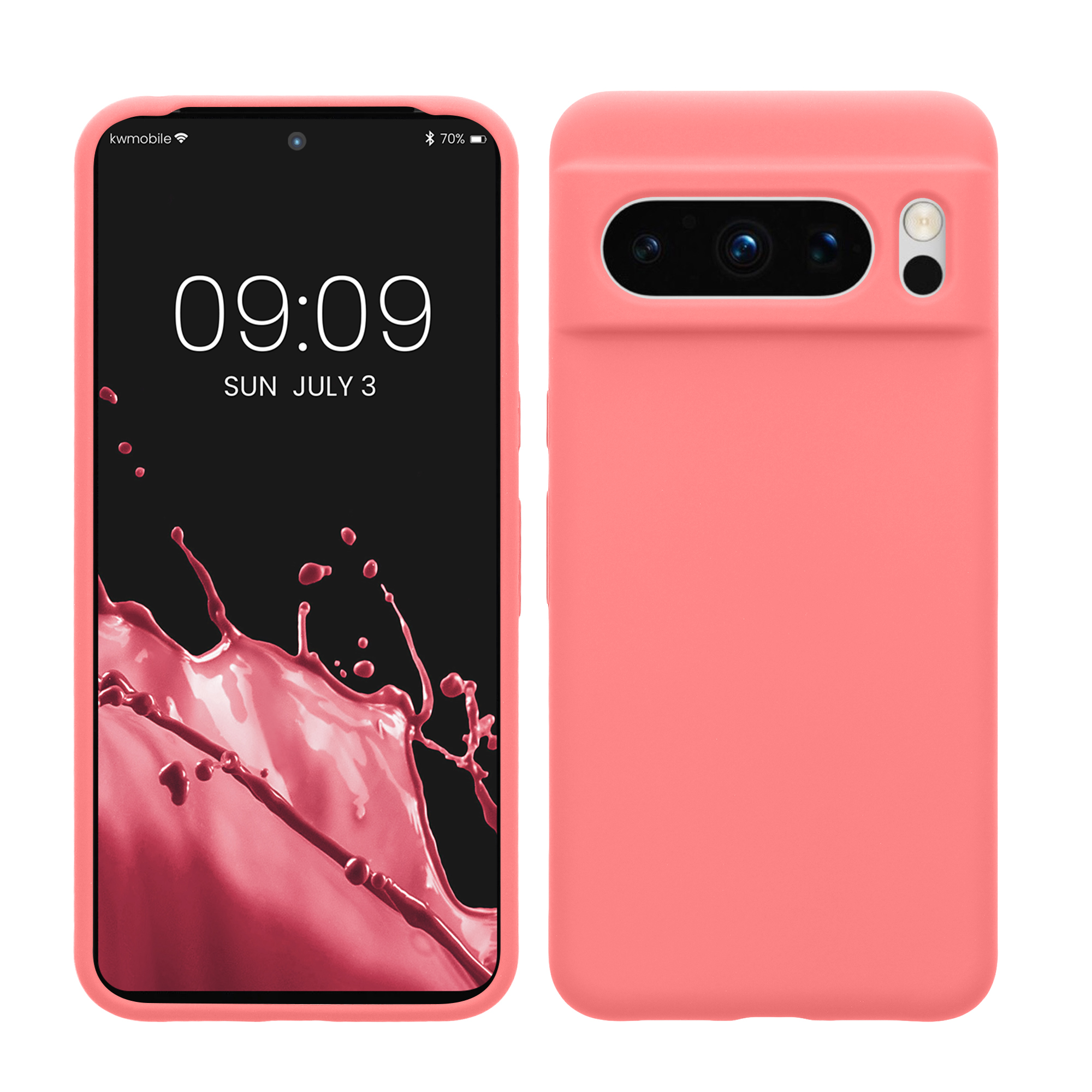 Gummierte Silikon Hülle für Google Pixel 8 Pro in Pastell Koralle