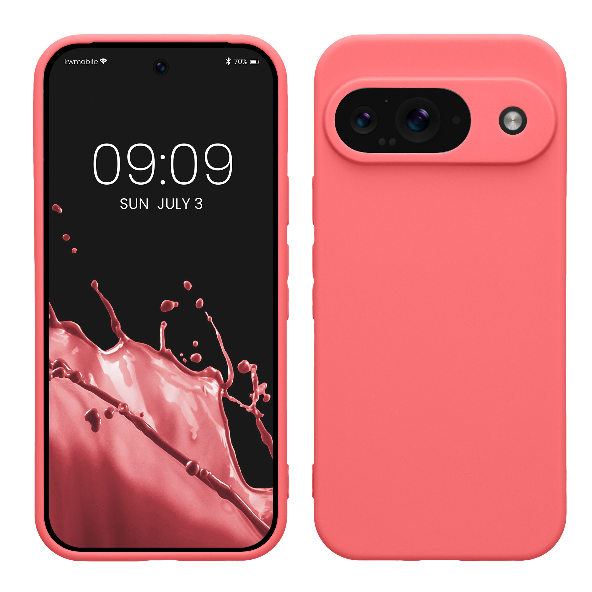 TPU Hülle mit Kameraschutz für Google Pixel 9 in Neon Koralle