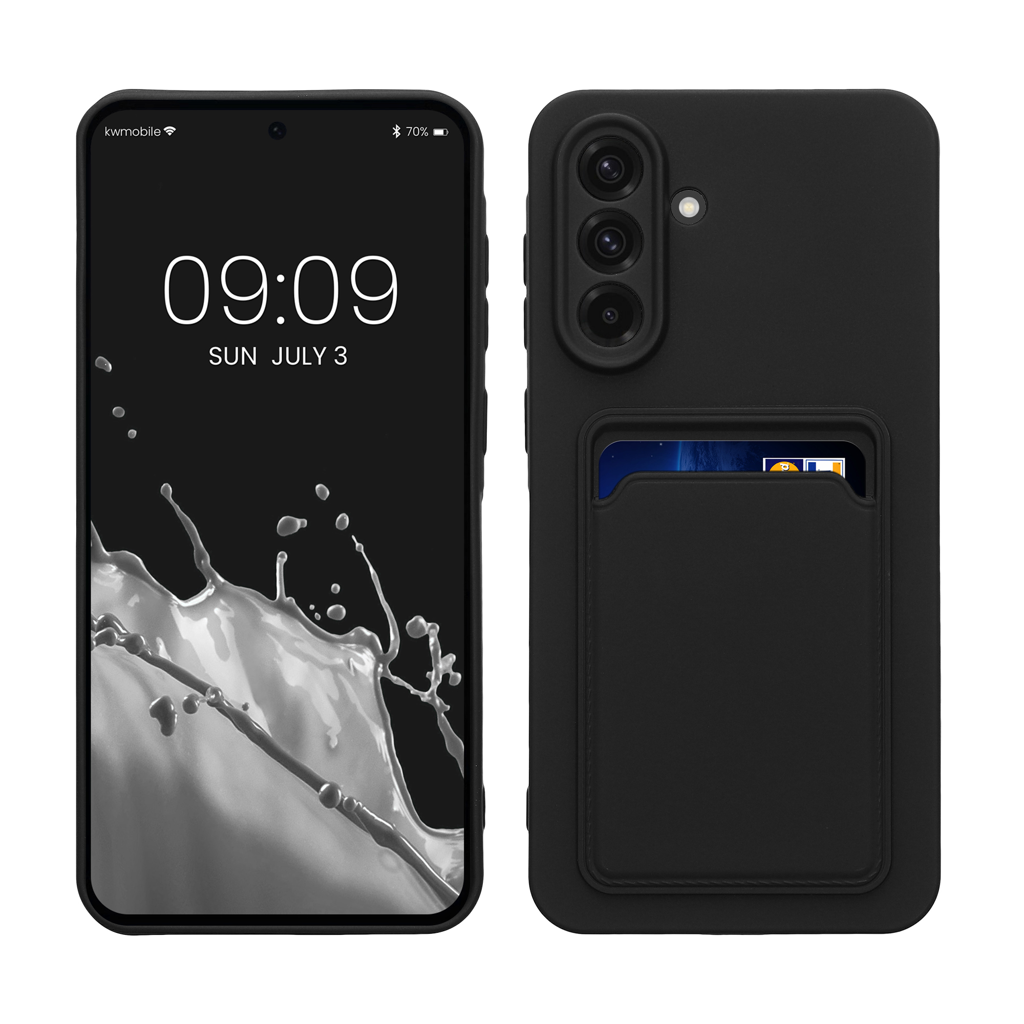 TPU Hülle mit Kartenfach für Samsung Galaxy A36 5G Schwarz
