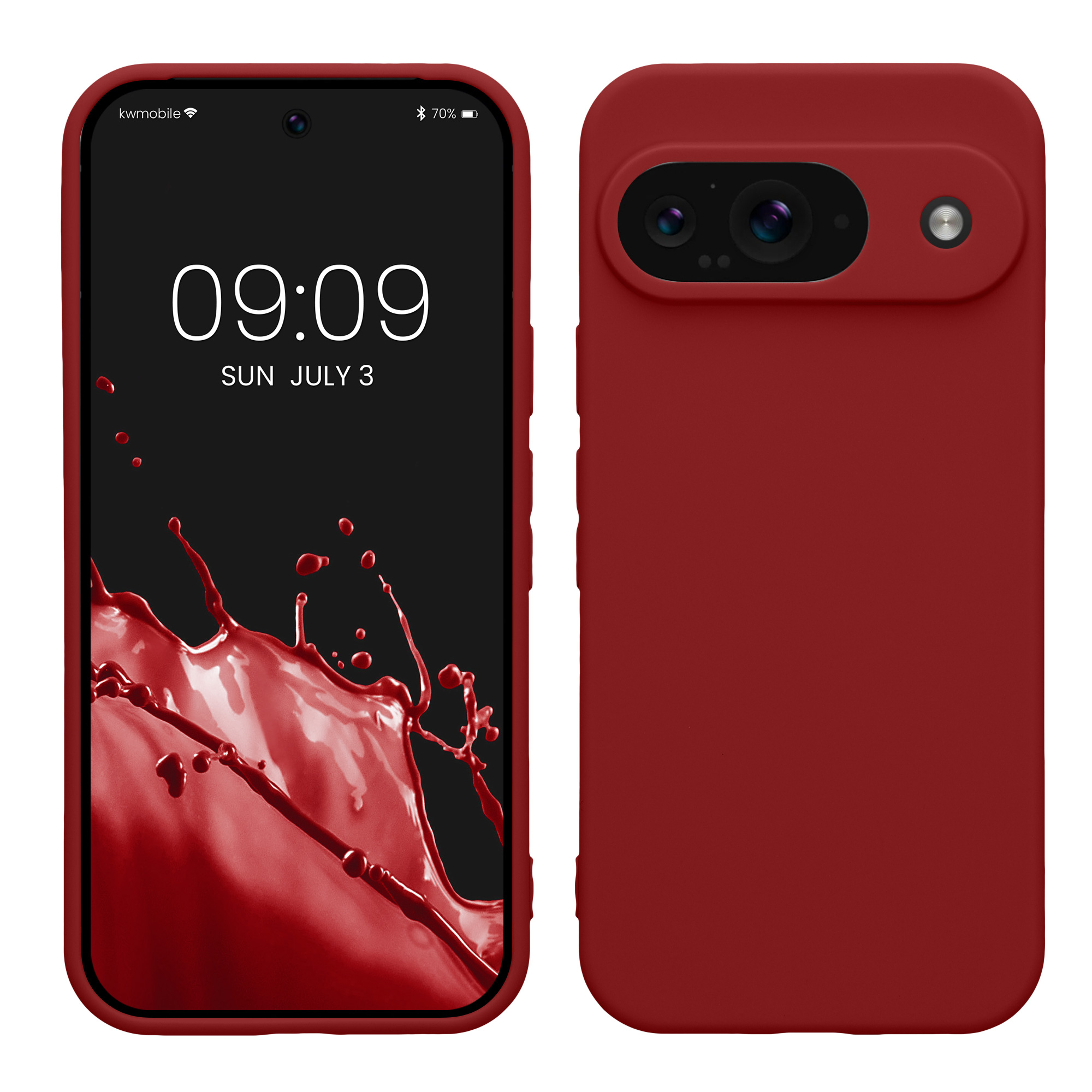 TPU Hülle mit Kameraschutz für Google Pixel 9 in Rhabarber Rot