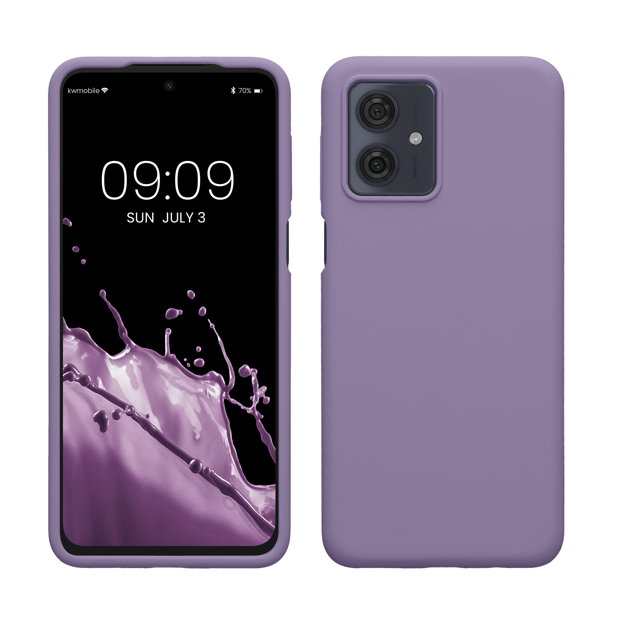 Gummierte Silikon Hülle für Motorola Moto G54 5G in Veilchen Lila