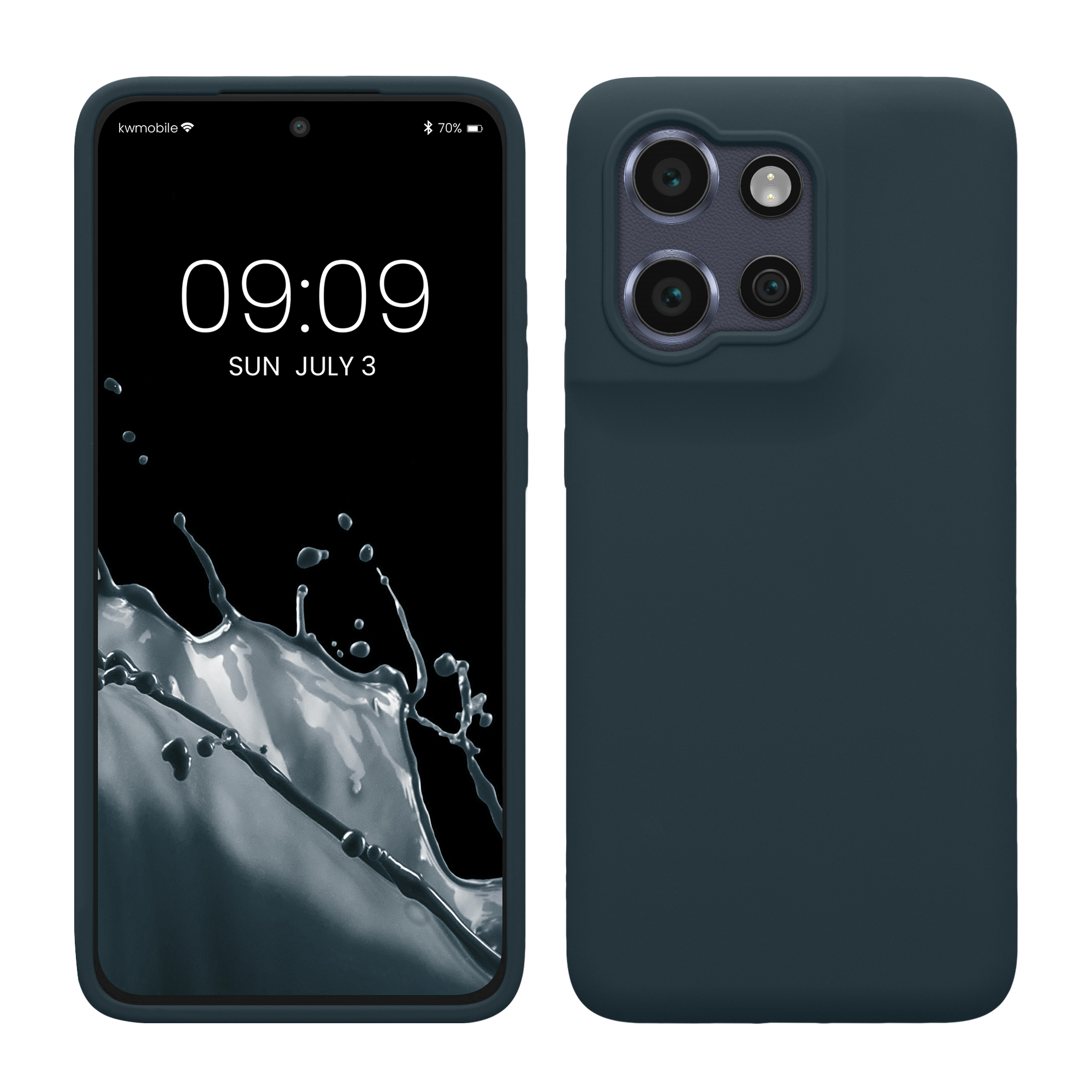 Gummierte Silikon Hülle für Motorola Edge 50 Neo / ThinkPhone 25 in Dunkler Schiefer