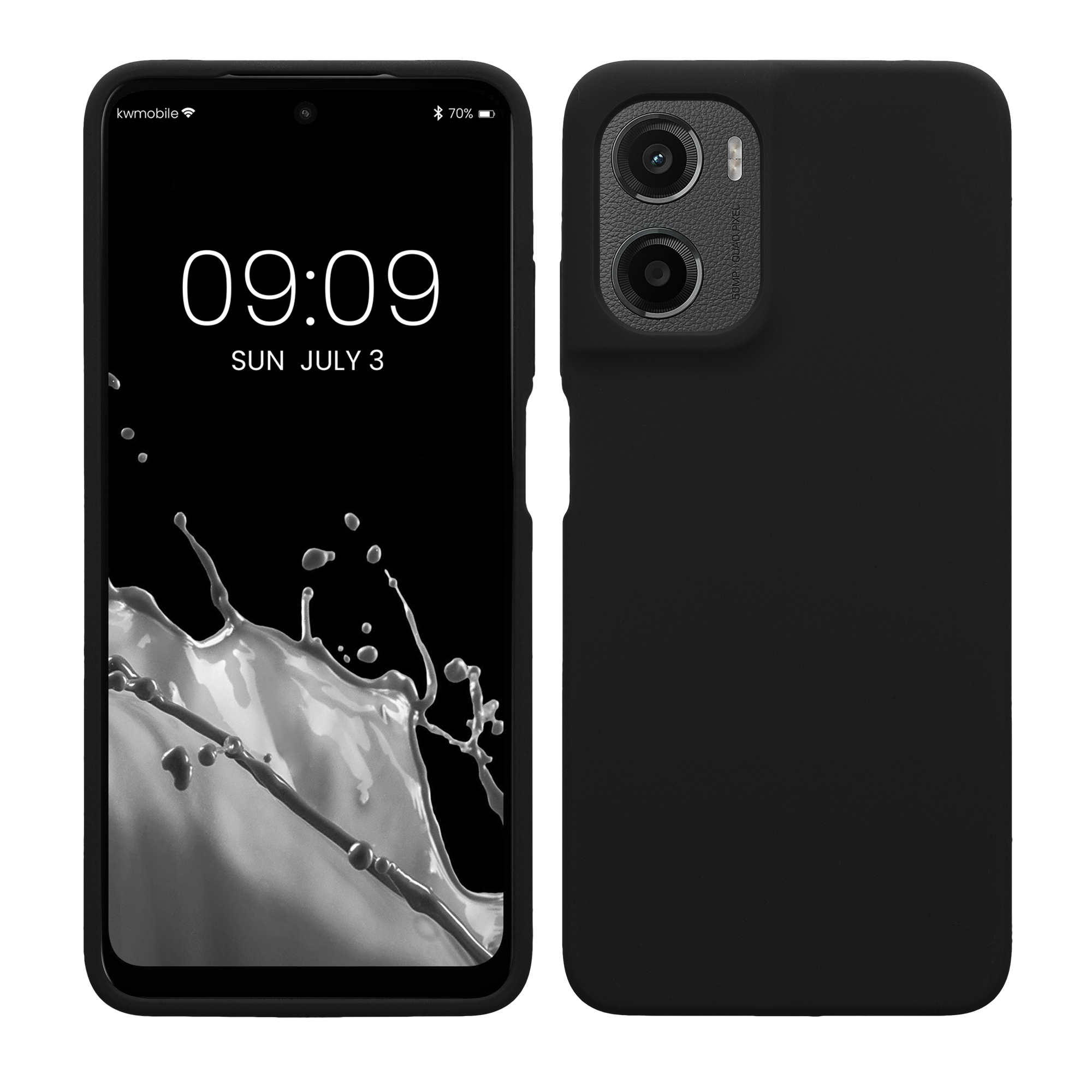 Gummierte Silikon Hülle für Motorola Moto G05 / Moto E15 in Schwarz