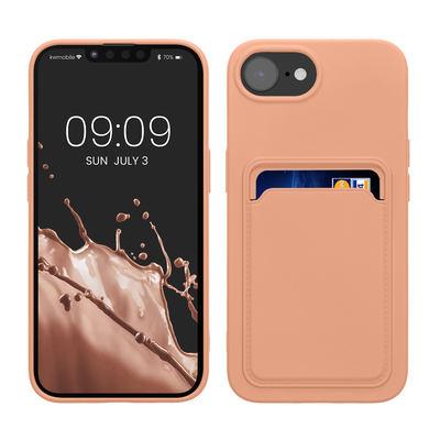 TPU Hülle mit Kartenfach für Apple iPhone 16e Grapefruit Pink
