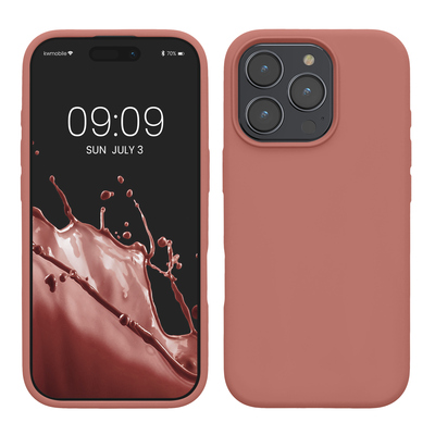 Gummierte Silikon Hülle für Apple iPhone 16 Pro Max in Winter Rose