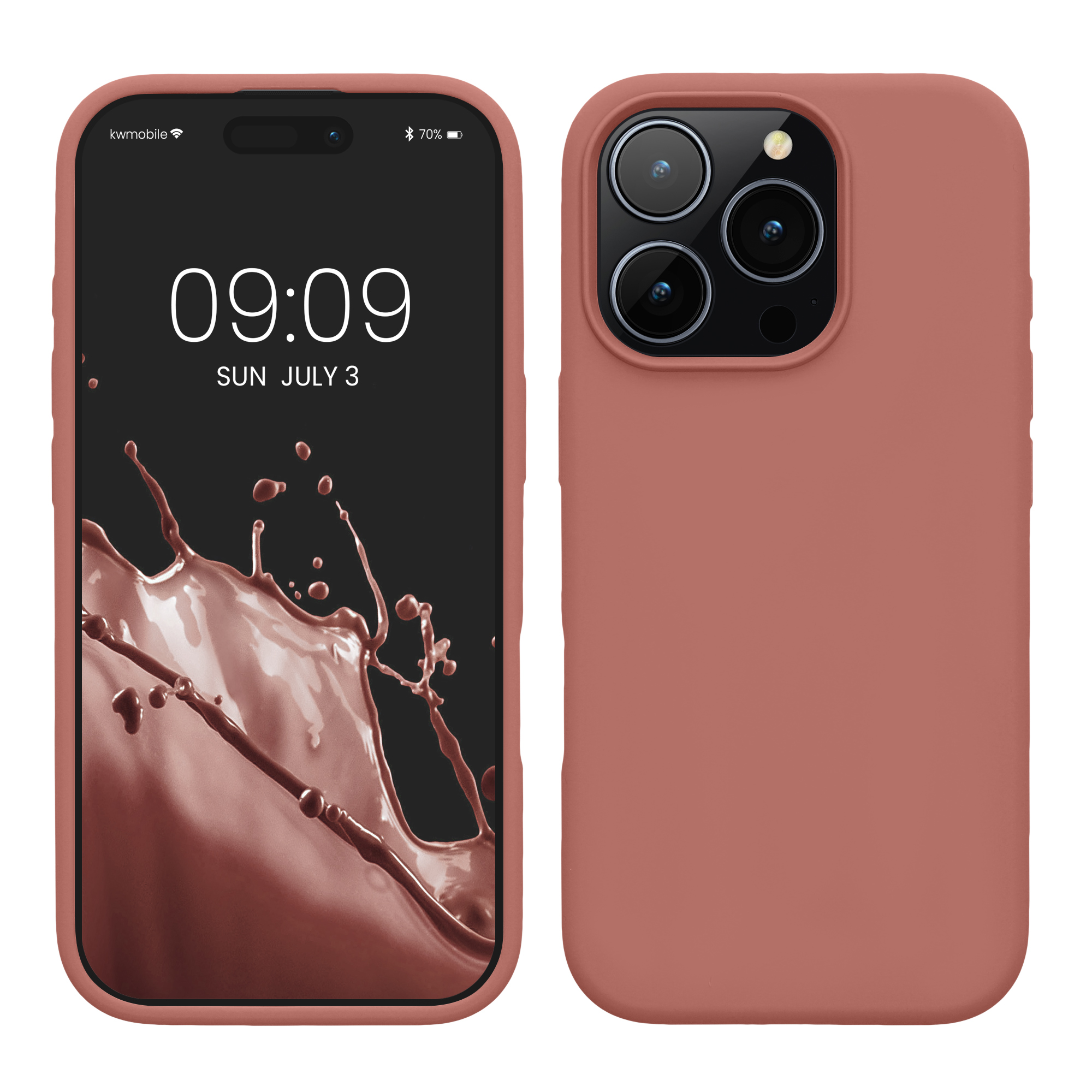 Gummierte Silikon Hülle für Apple iPhone 16 Pro in Winter Rose
