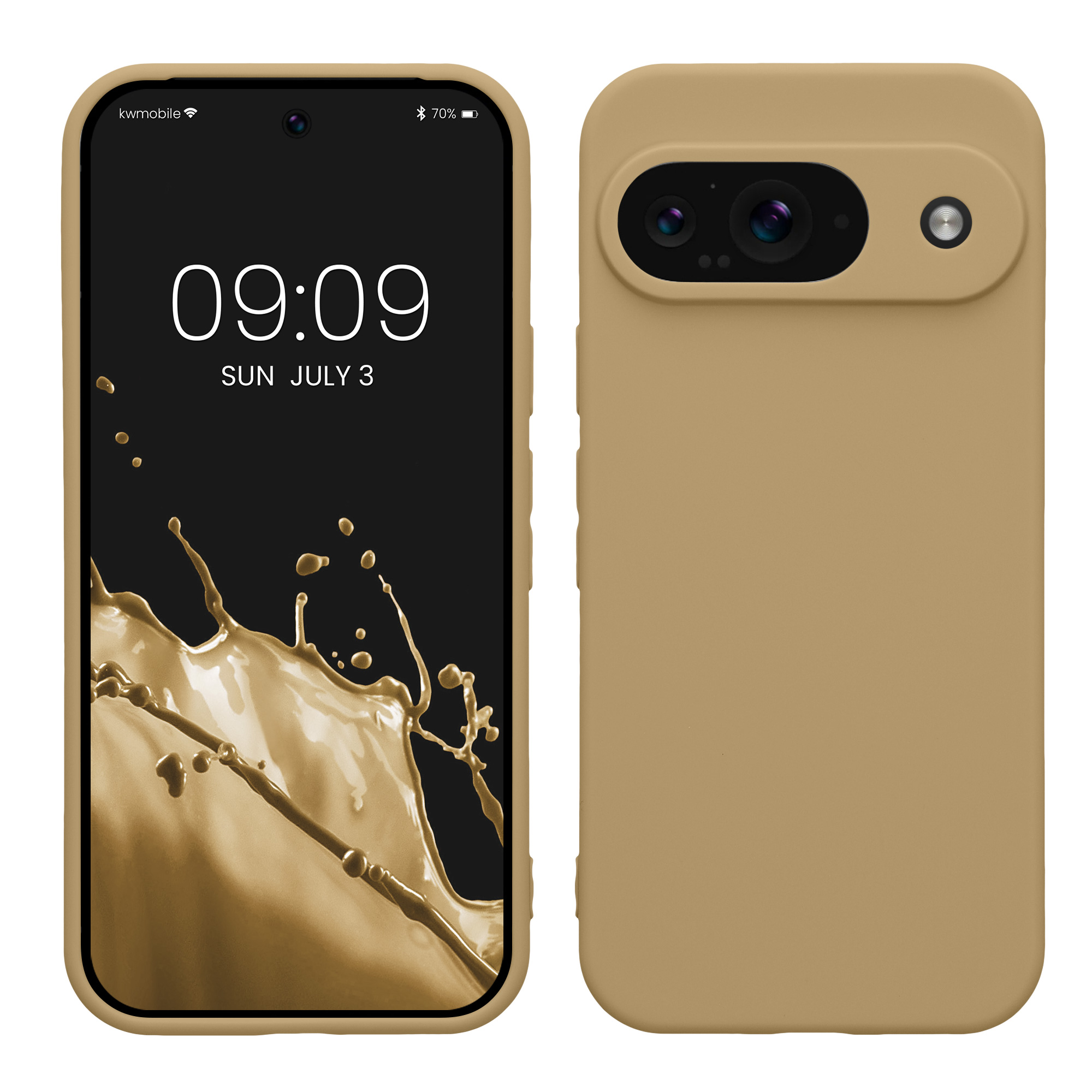 TPU Hülle mit Kameraschutz für Google Pixel 9 in Bräunlichgrau
