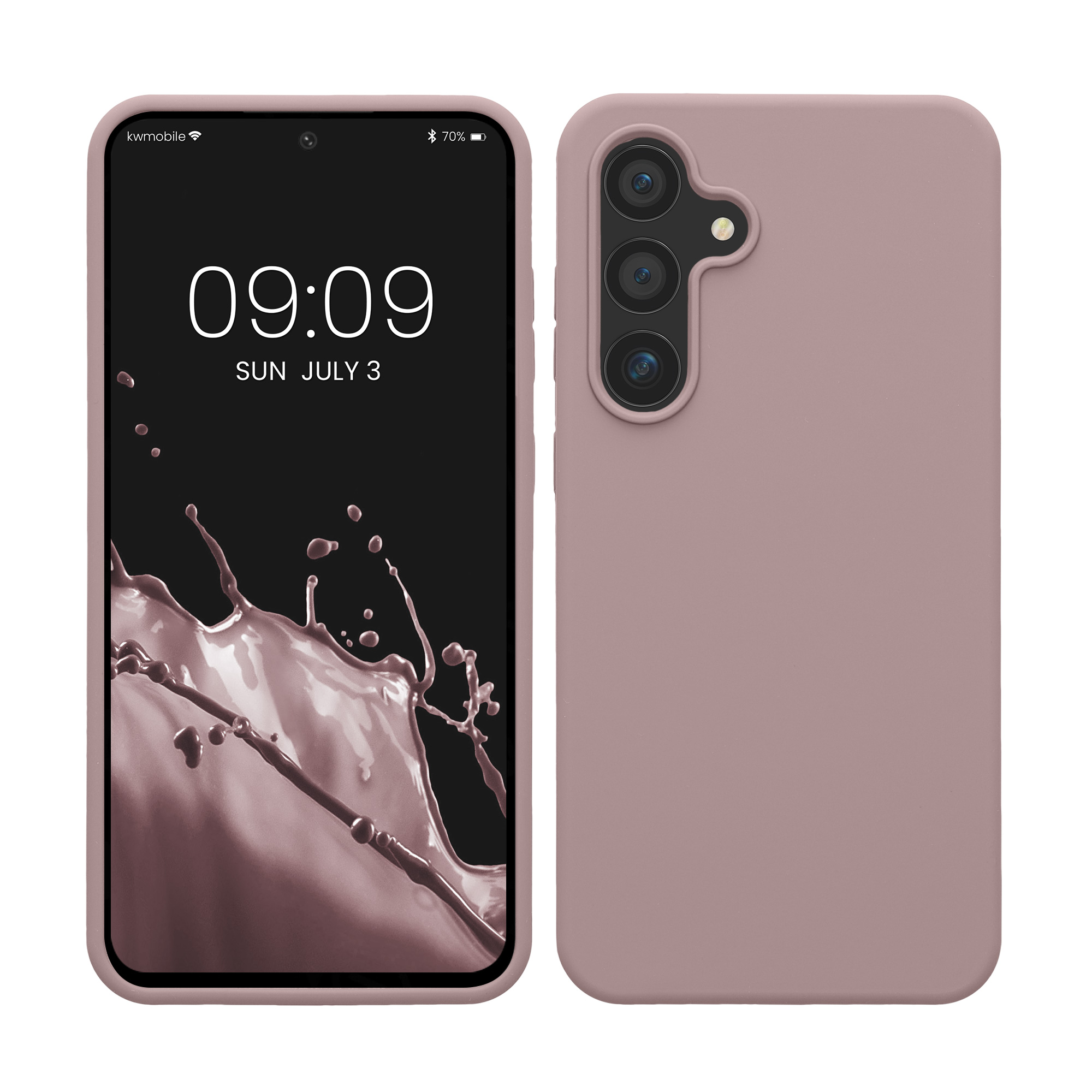 Gummierte Silikon Hülle für Samsung Galaxy S24 FE in Nude Lilac