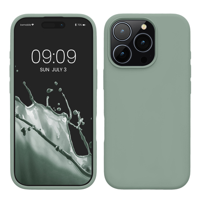 Gummierte Silikon Hülle für Apple iPhone 16 Pro in Rainwashed Grün