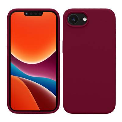 Gummierte Silikon Hülle für Apple iPhone 16e in Rhabarber Rot