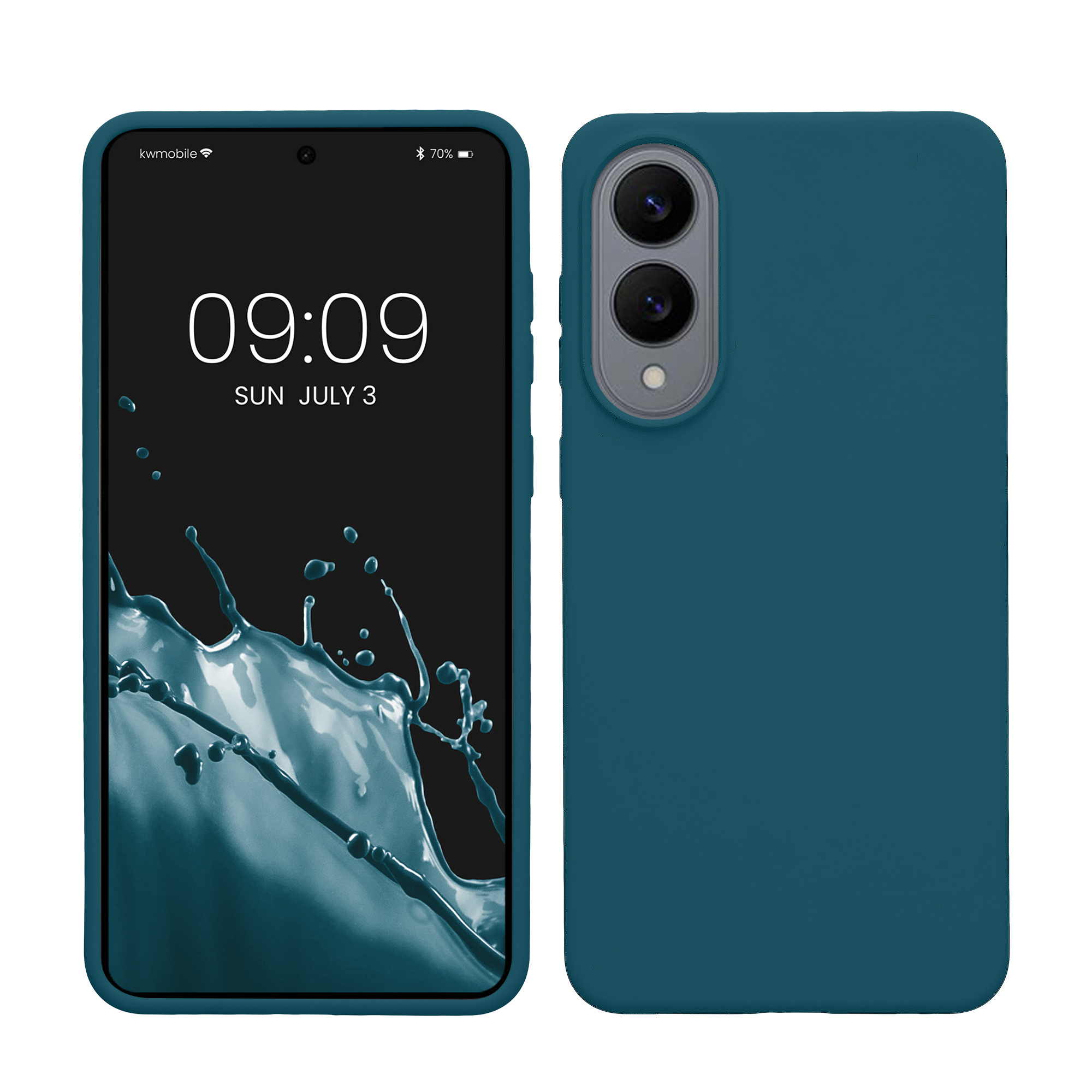 Gummierte Silikon Hülle für Samsung Galaxy S25 Edge in Petrol matt