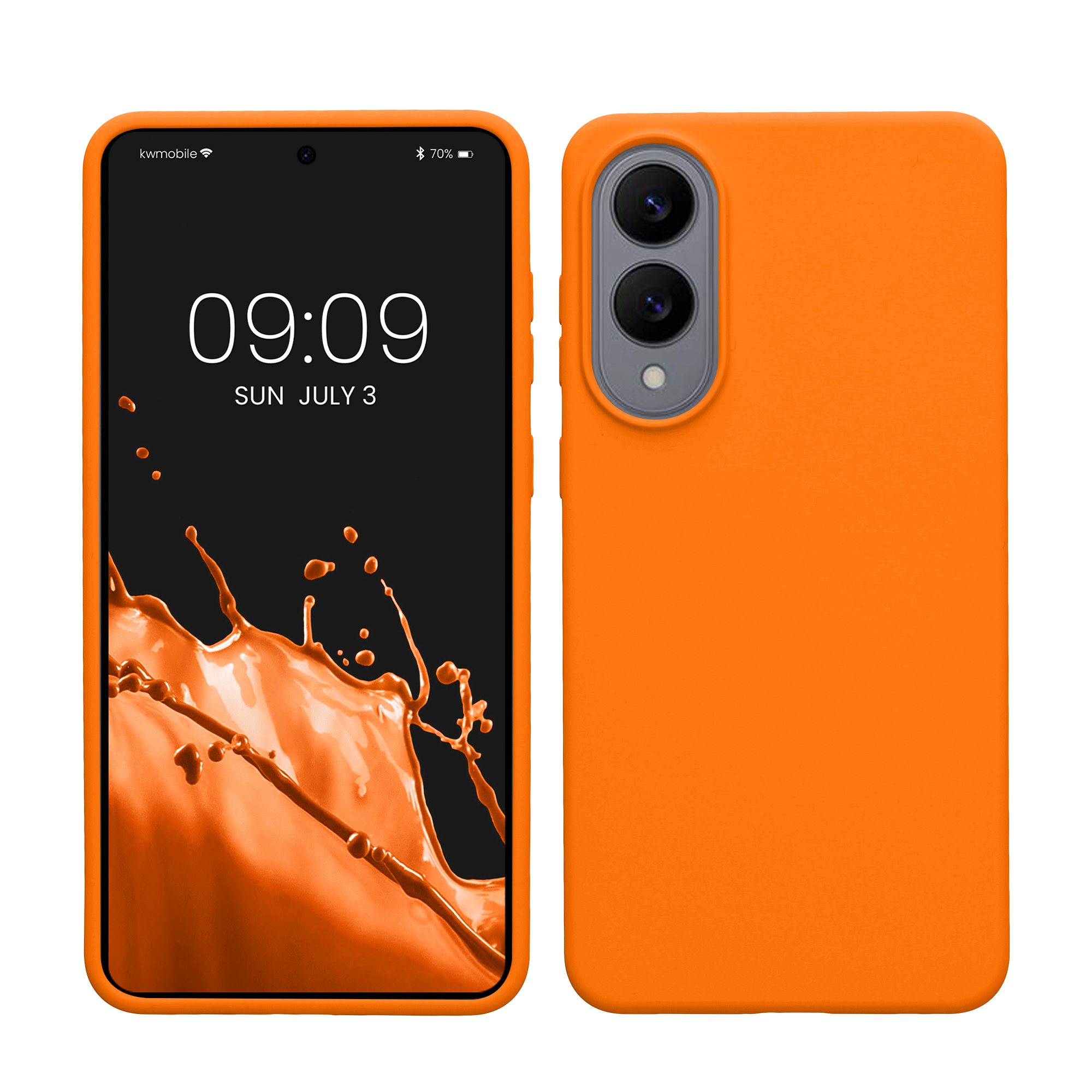 Gummierte Silikon Hülle für Samsung Galaxy S25 Edge in Fruity Orange