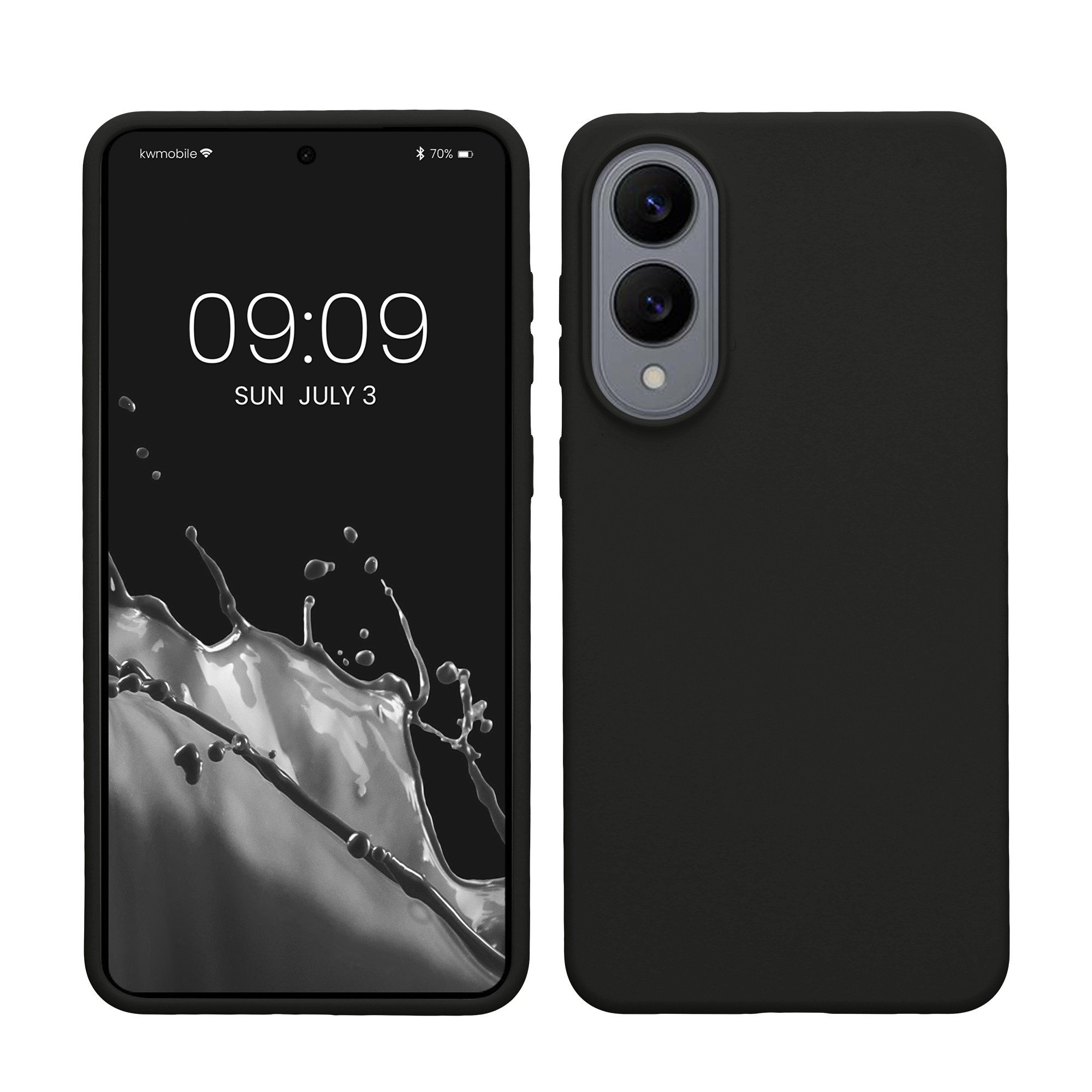 Gummierte Silikon Hülle für Samsung Galaxy S25 Edge in Schwarz