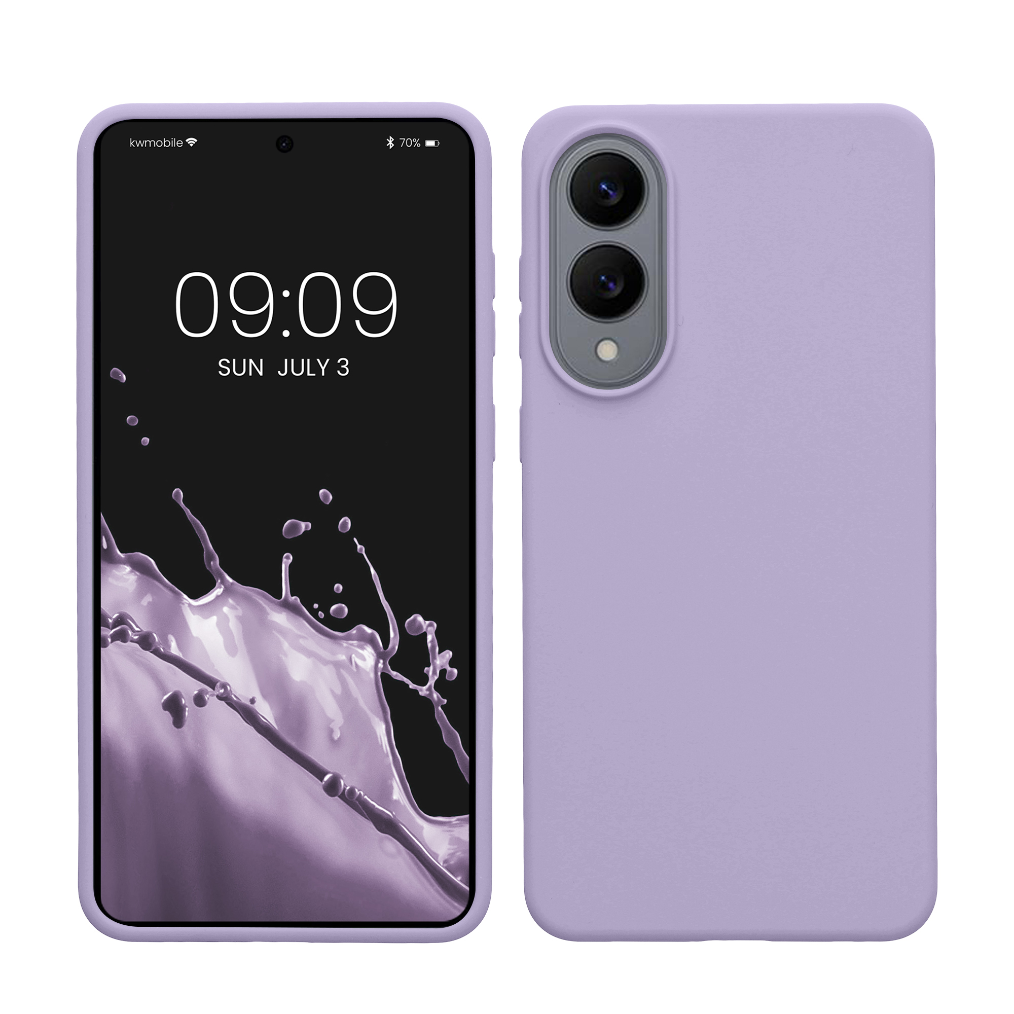 Gummierte Silikon Hülle für Samsung Galaxy S25 Edge in Lavendel