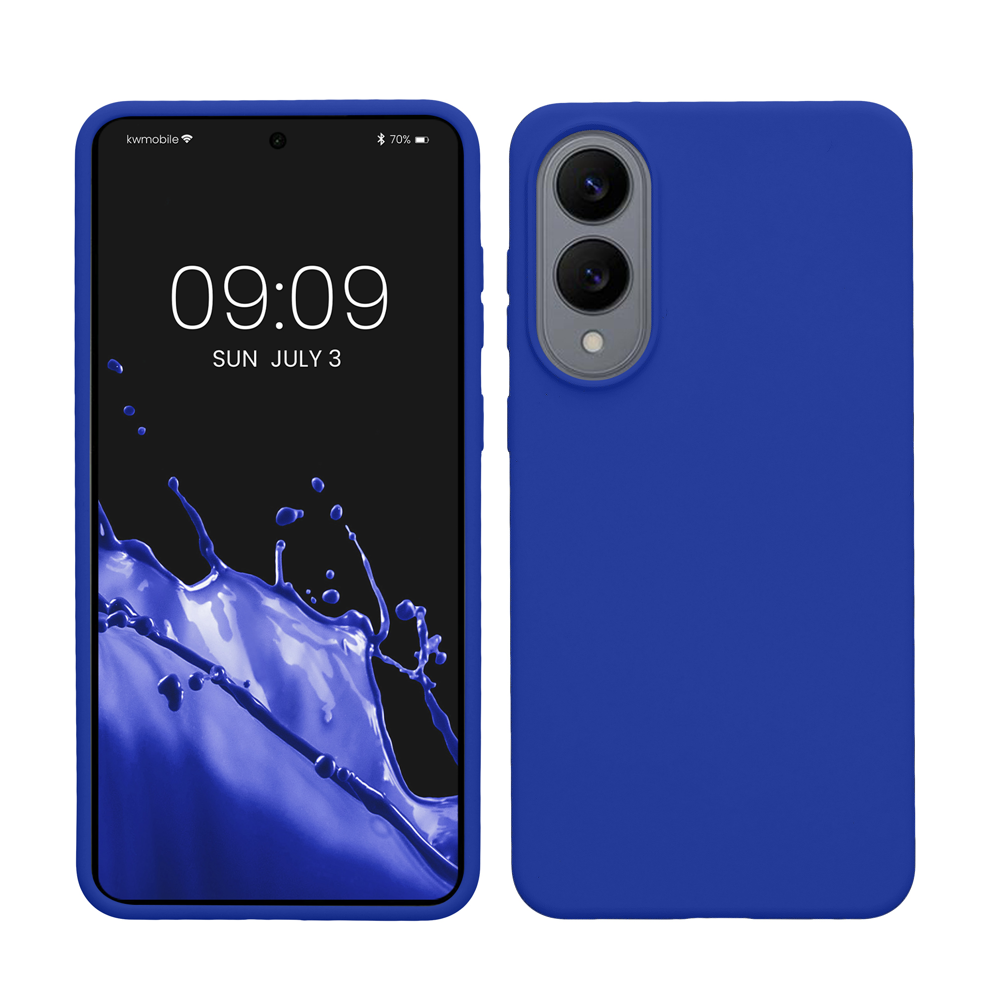 Gummierte Silikon Hülle für Samsung Galaxy S25 Edge in Baltik Blau