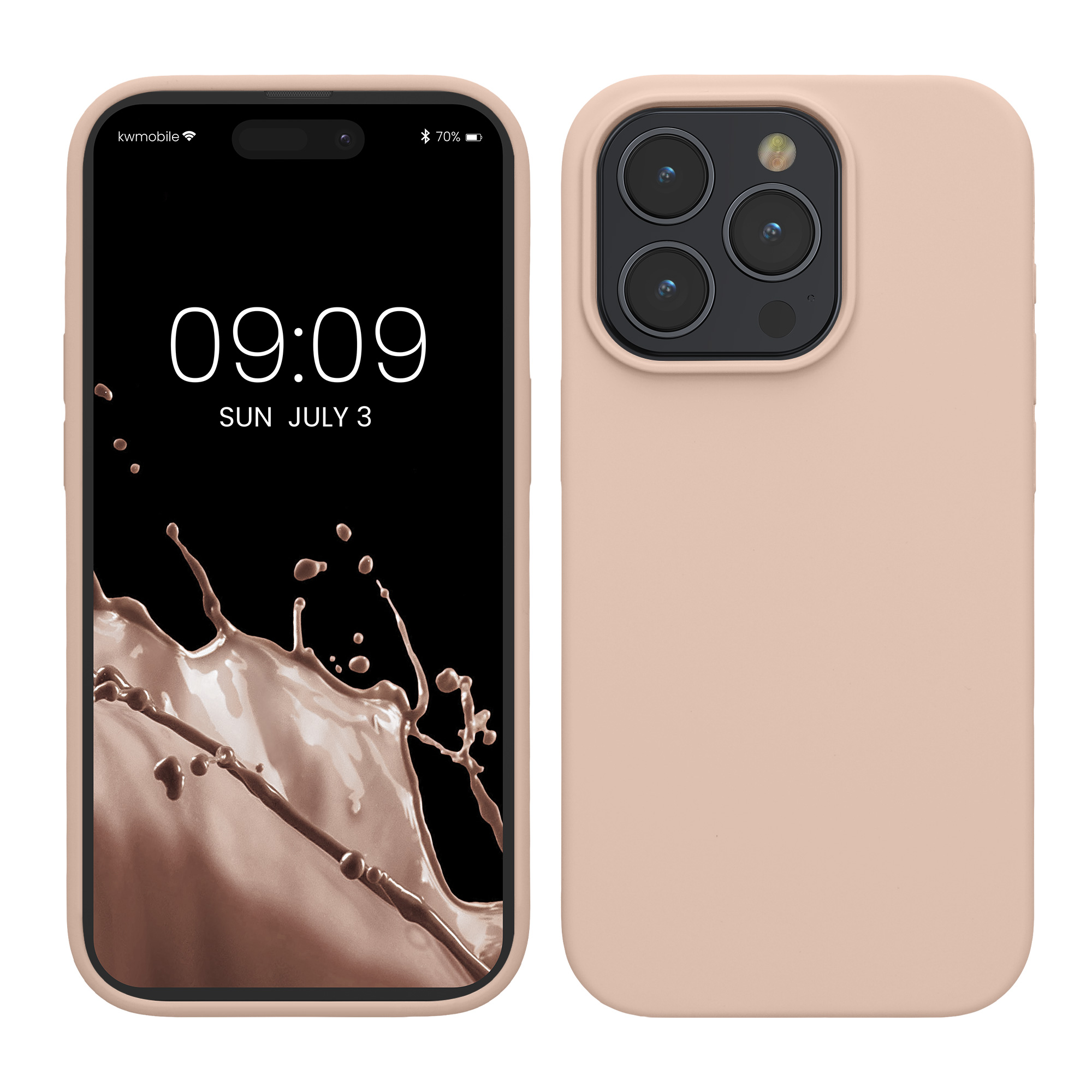 Gummierte Silikon Hülle für Apple iPhone 15 Pro Max in Coconut Swirl