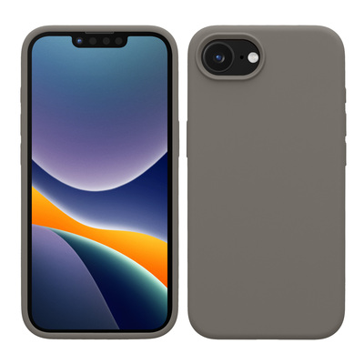 Gummierte Silikon Hülle für Apple iPhone 16e in Stone Dust