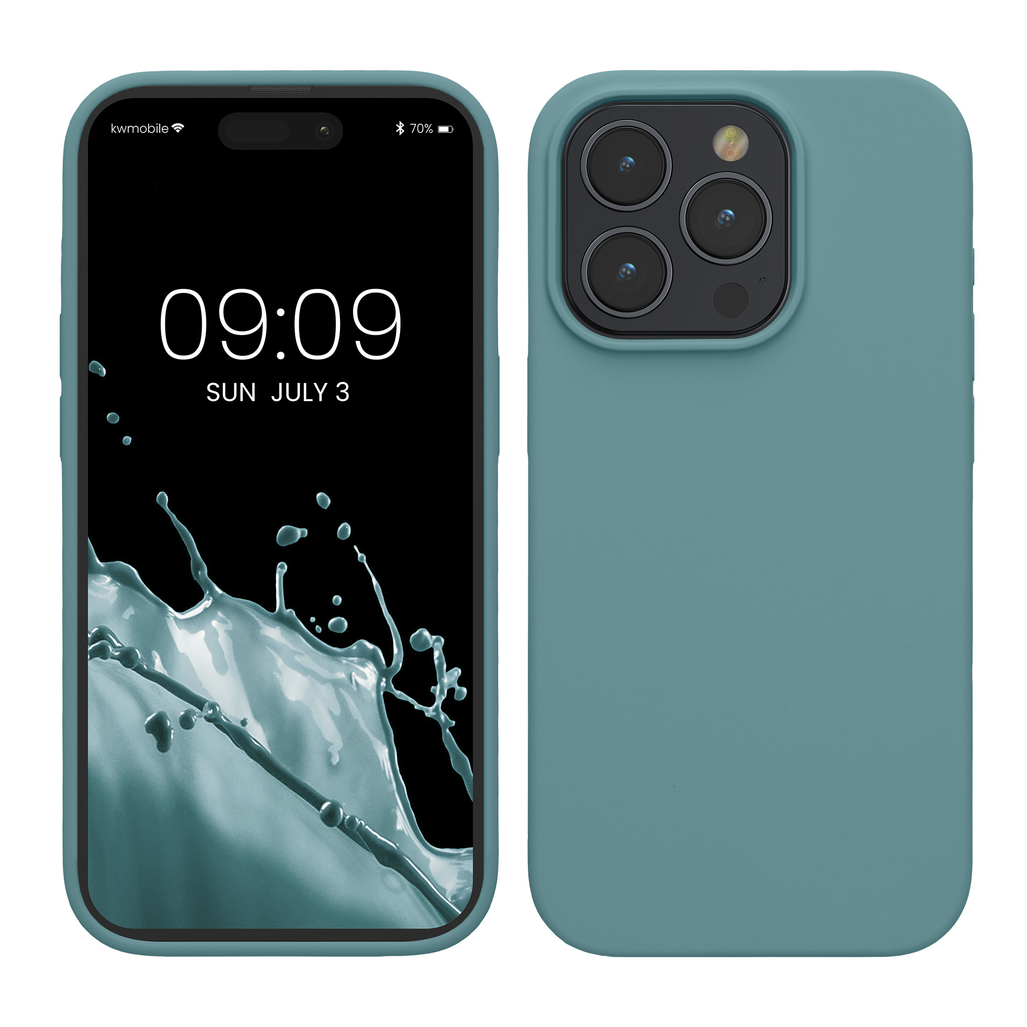 Gummierte Silikon Hülle für Apple iPhone 15 Pro Max in Arctic Night