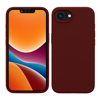 Gummierte Silikon Hülle für Apple iPhone 16e in Tawny Red