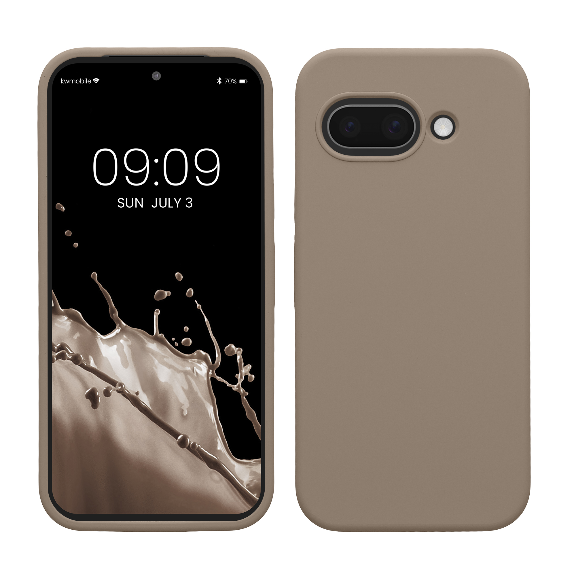 Gummierte Silikon Hülle für Google Pixel 9a in Taupe