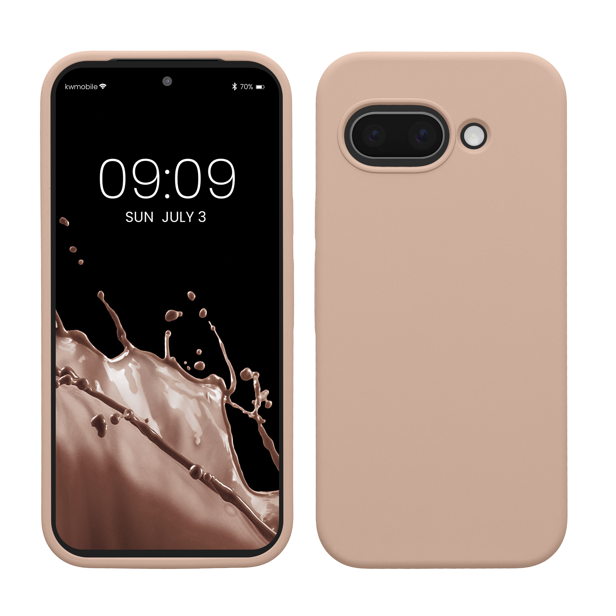 Cross selling Gummierte Silikon Hülle für Google Pixel 9a in Altrosa matt