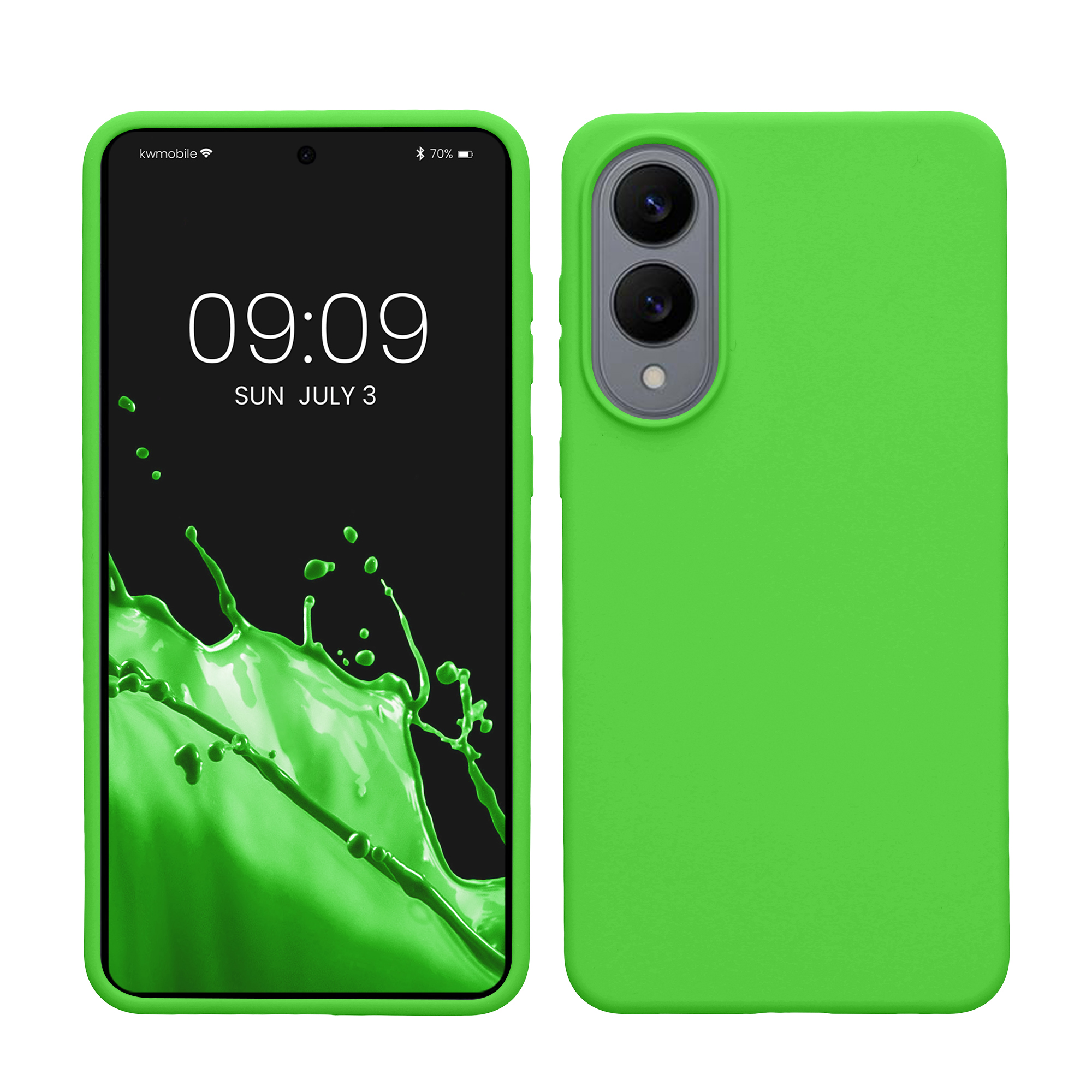 Gummierte Silikon Hülle für Samsung Galaxy S25 Edge in Limettengrün