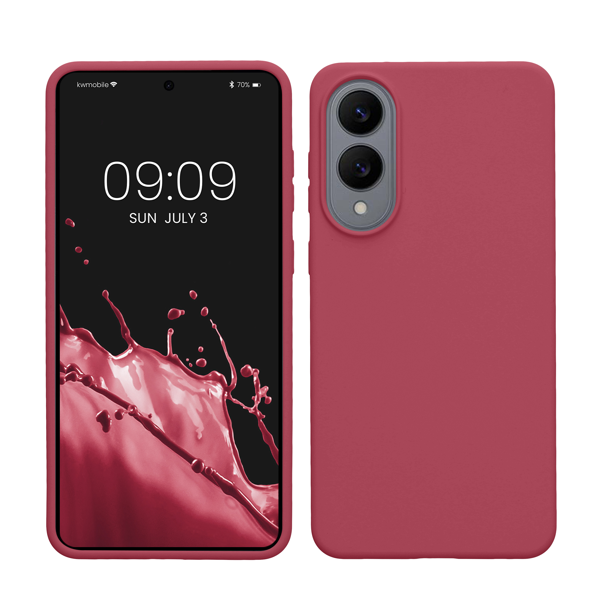 Gummierte Silikon Hülle für Samsung Galaxy S25 Edge in Dark Rose