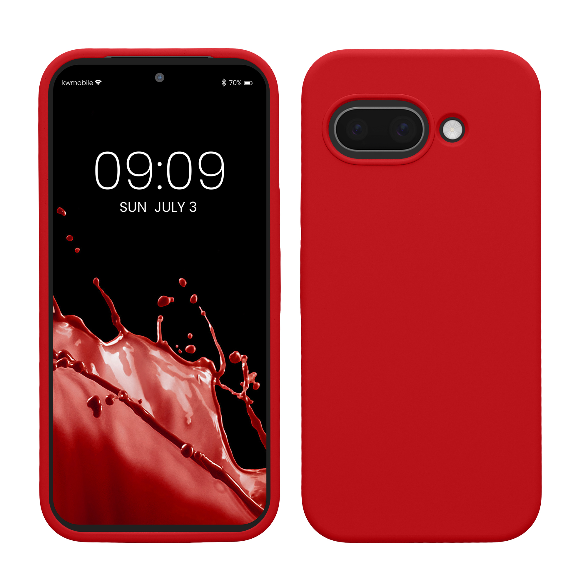Gummierte Silikon Hülle für Google Pixel 9a in Sweet Cherry