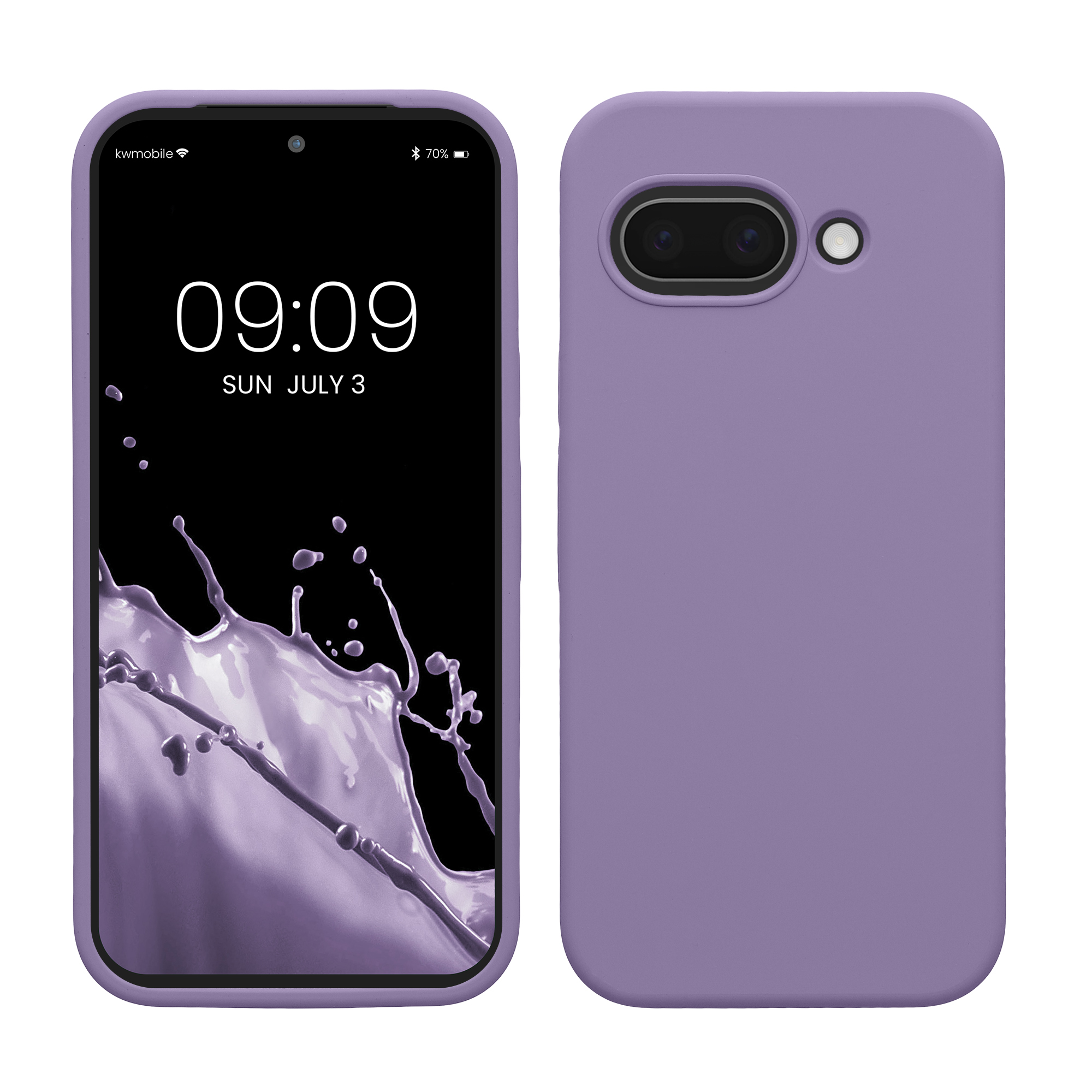 Gummierte Silikon Hülle für Google Pixel 9a in Veilchen Lila
