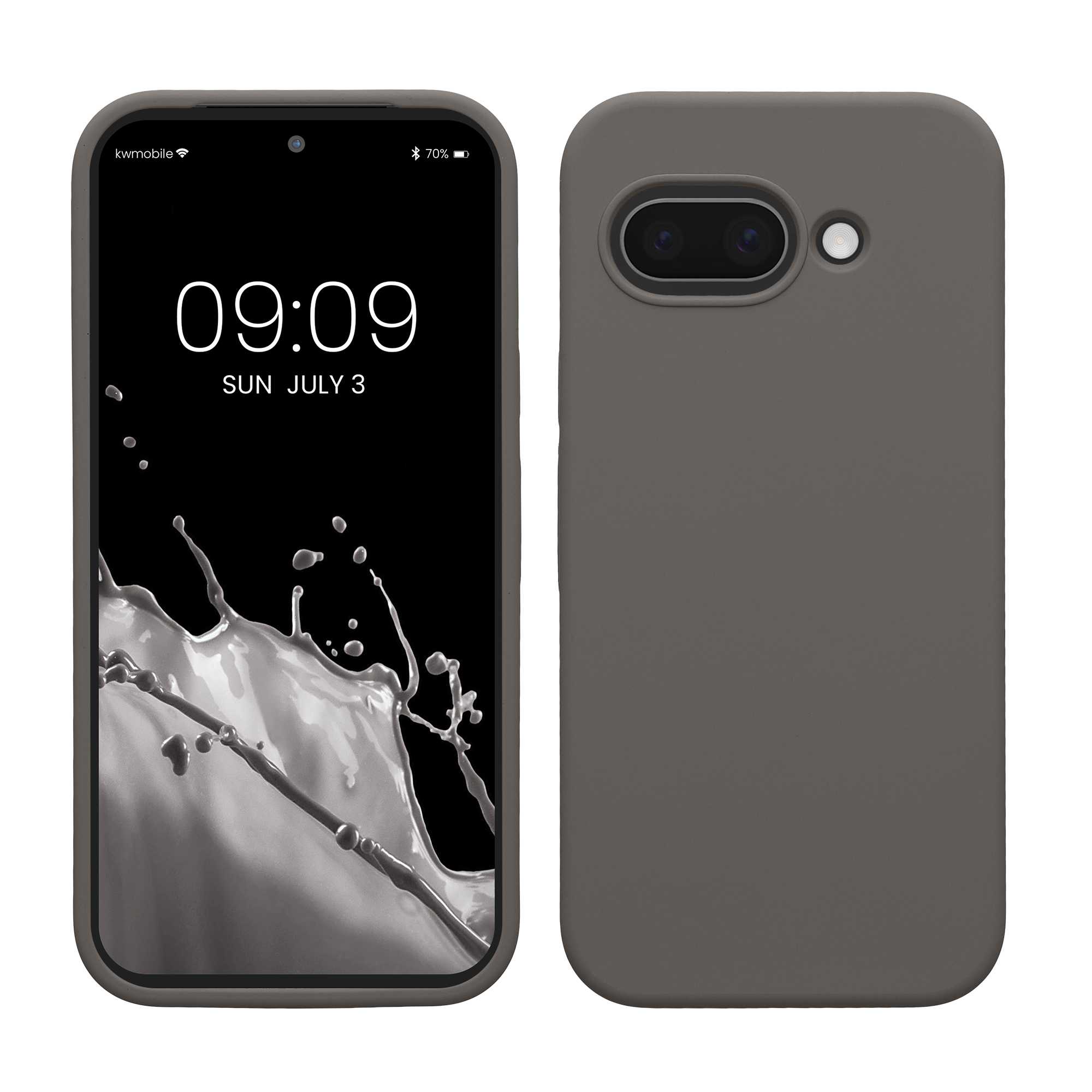 Gummierte Silikon Hülle für Google Pixel 9a in Stone Dust
