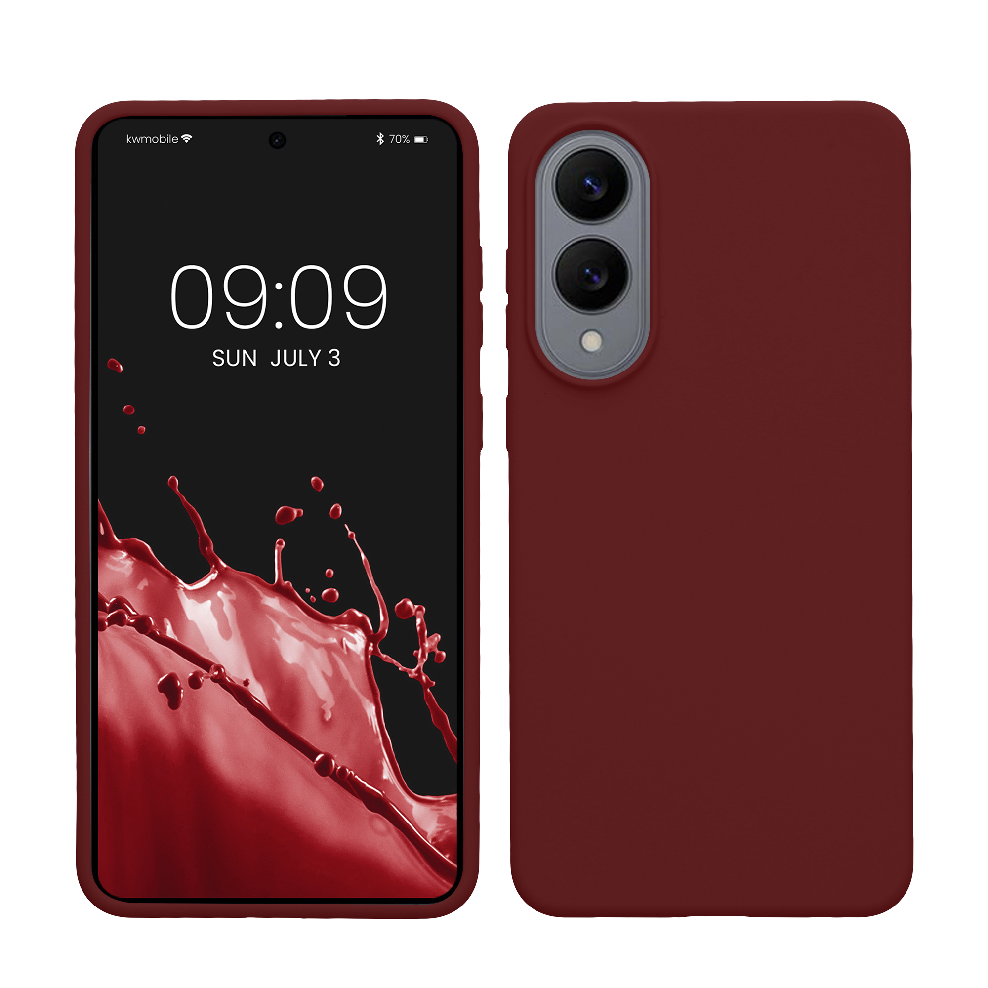 Gummierte Silikon Hülle für Samsung Galaxy S25 Edge in Bordeaux Violett