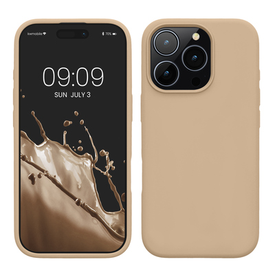 Gummierte Silikon Hülle für Apple iPhone 16 Pro in Perlmutt