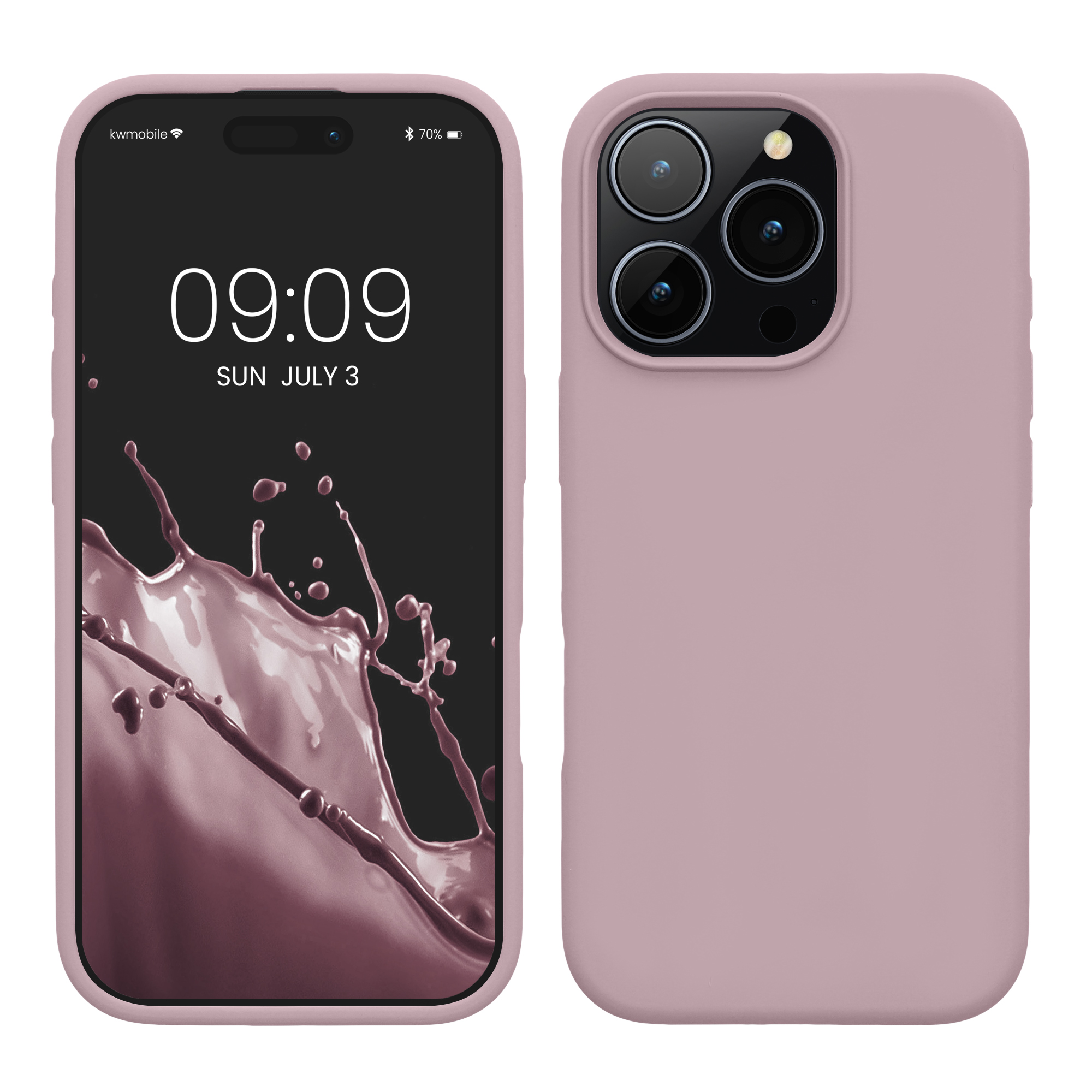 Gummierte Silikon Hülle für Apple iPhone 16 Pro in Mauve