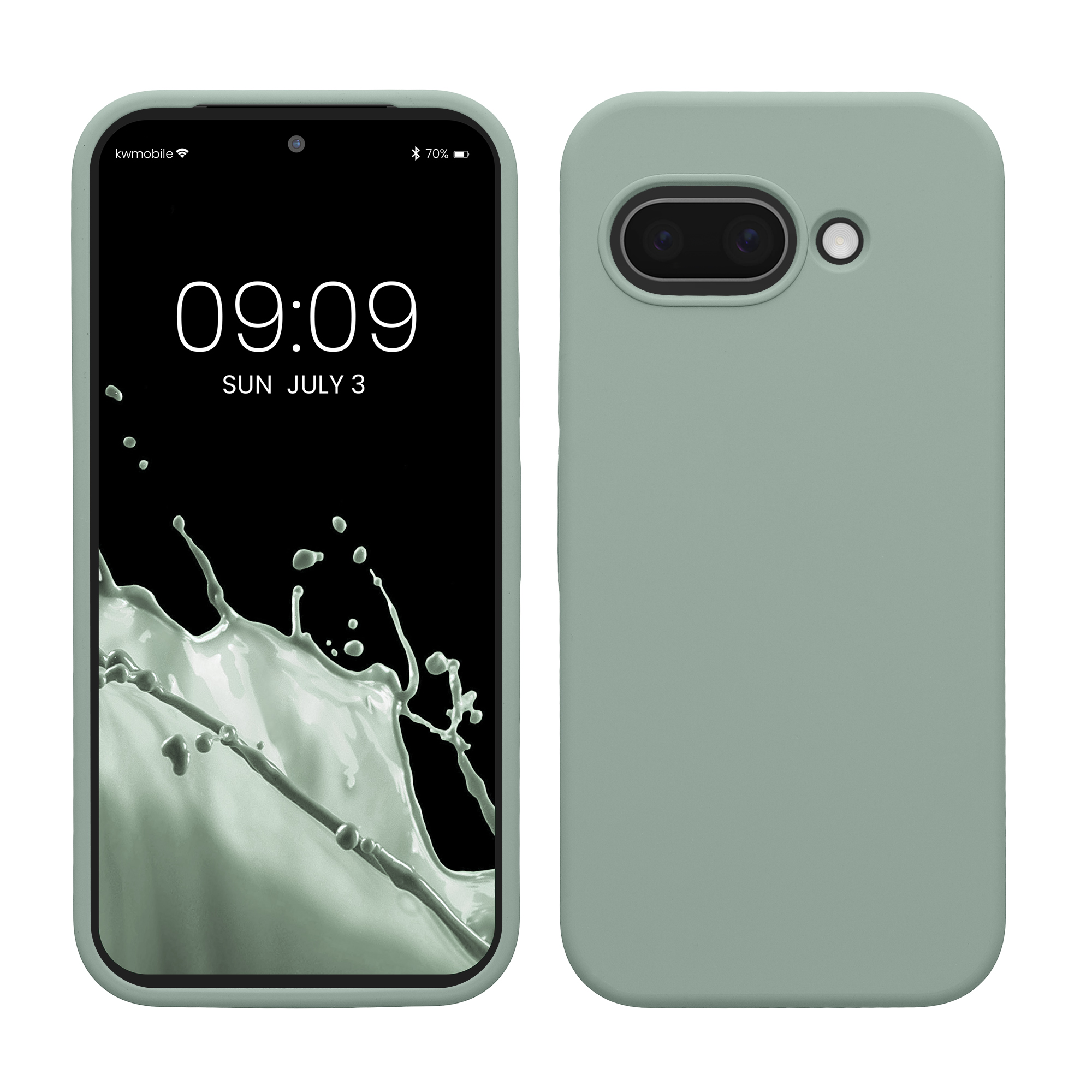 Gummierte Silikon Hülle für Google Pixel 9a in Rainwashed Grün