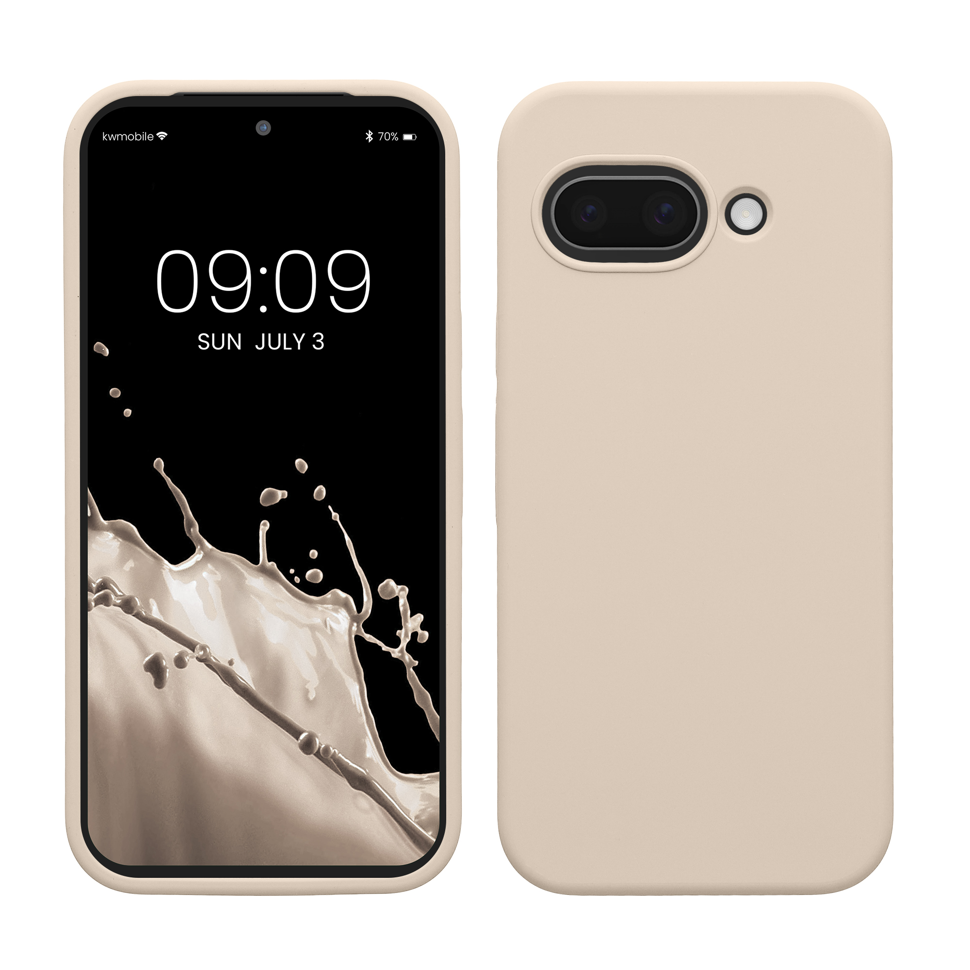 Gummierte Silikon Hülle für Google Pixel 9a in Creme