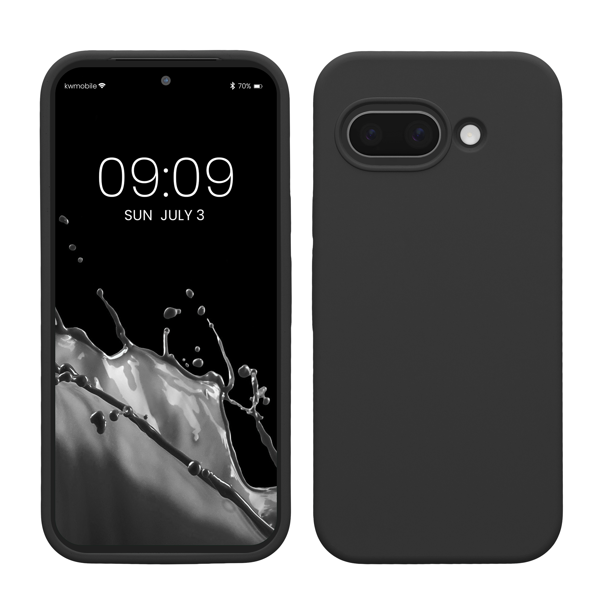 Gummierte Silikon Hülle für Google Pixel 9a in Schwarz matt
