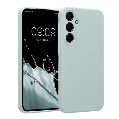 Gummierte Silikon Hülle mit Kameraschutz für Samsung Galaxy A55 5G in Cool Mint