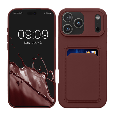 TPU Hülle mit Kartenfach für Apple iPhone 17 Pro Max Tawny Red