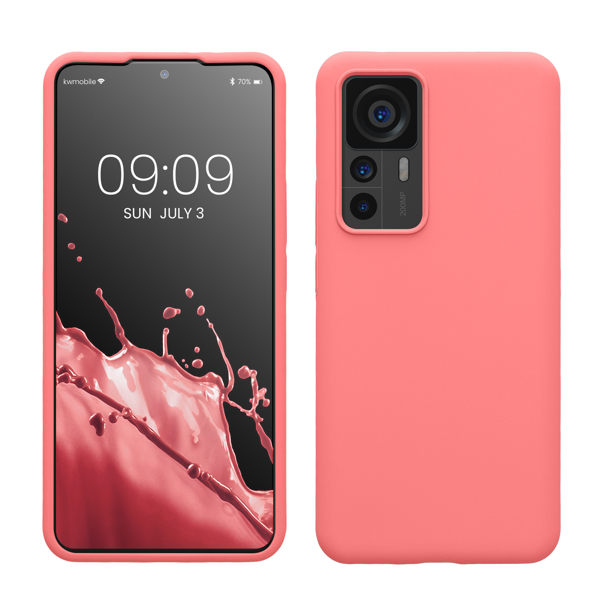 Gummierte Silikon Hülle für Xiaomi 12T / 12T Pro in Pastell Koralle