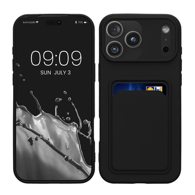 TPU Hülle mit Kartenfach für Apple iPhone 17 Pro Max Schwarz