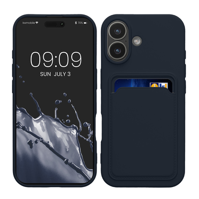 TPU Hülle mit Kartenfach für Apple iPhone 17 Dunkelblau