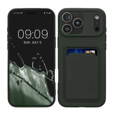TPU Hülle mit Kartenfach für Apple iPhone 17 Pro Max Dunkelgrün
