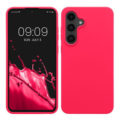 Gummierte Silikon Hülle für Samsung Galaxy S25 FE in Neon Pink