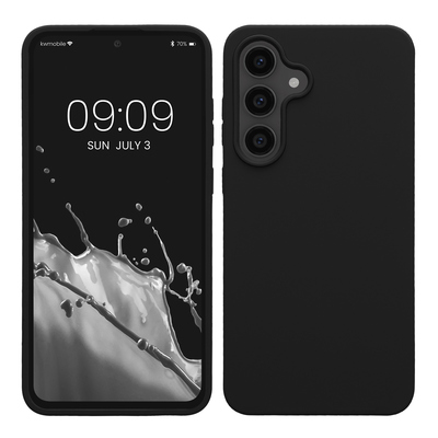 Gummierte Silikon Hülle für Samsung Galaxy S25 FE in Schwarz