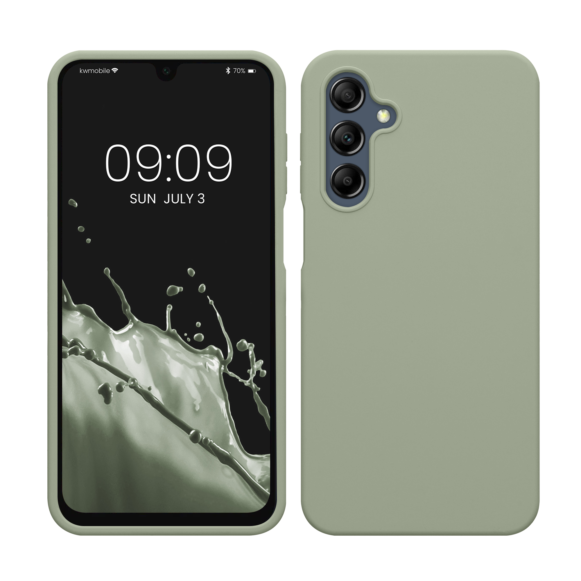 Gummierte Silikon Hülle für Samsung Galaxy A16 5G in Graugrün
