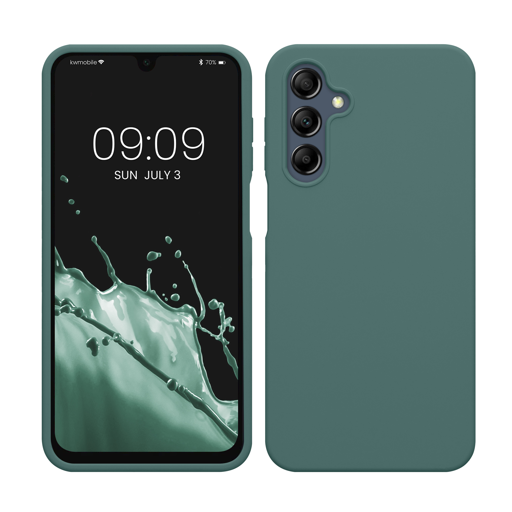 Gummierte Silikon Hülle für Samsung Galaxy A16 5G in Tannengrün
