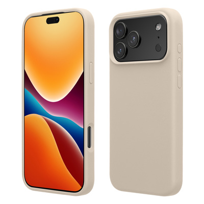 Gummierte Silikon Hülle für Apple iPhone 17 Pro in Creme