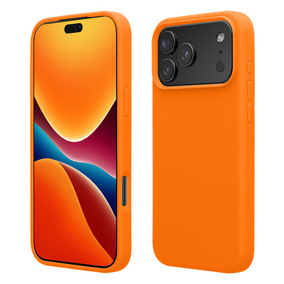 Gummierte Silikon Hülle für Apple iPhone 17 Pro in Fruity Orange