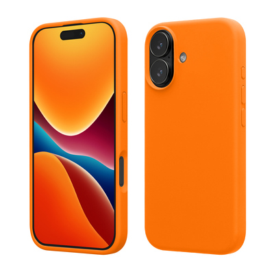 Gummierte Silikon Hülle für Apple iPhone 17 in Fruity Orange
